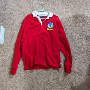 Rowing Blazers Sonic the Hedgehog rugby shirt in red long sleeve men's medium